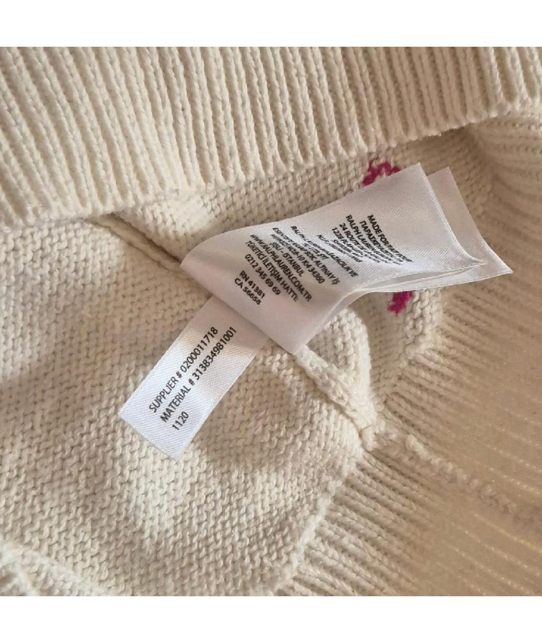 POLO RALPH LAUREN Белый хлопковый джемпер / свитер, фото 8