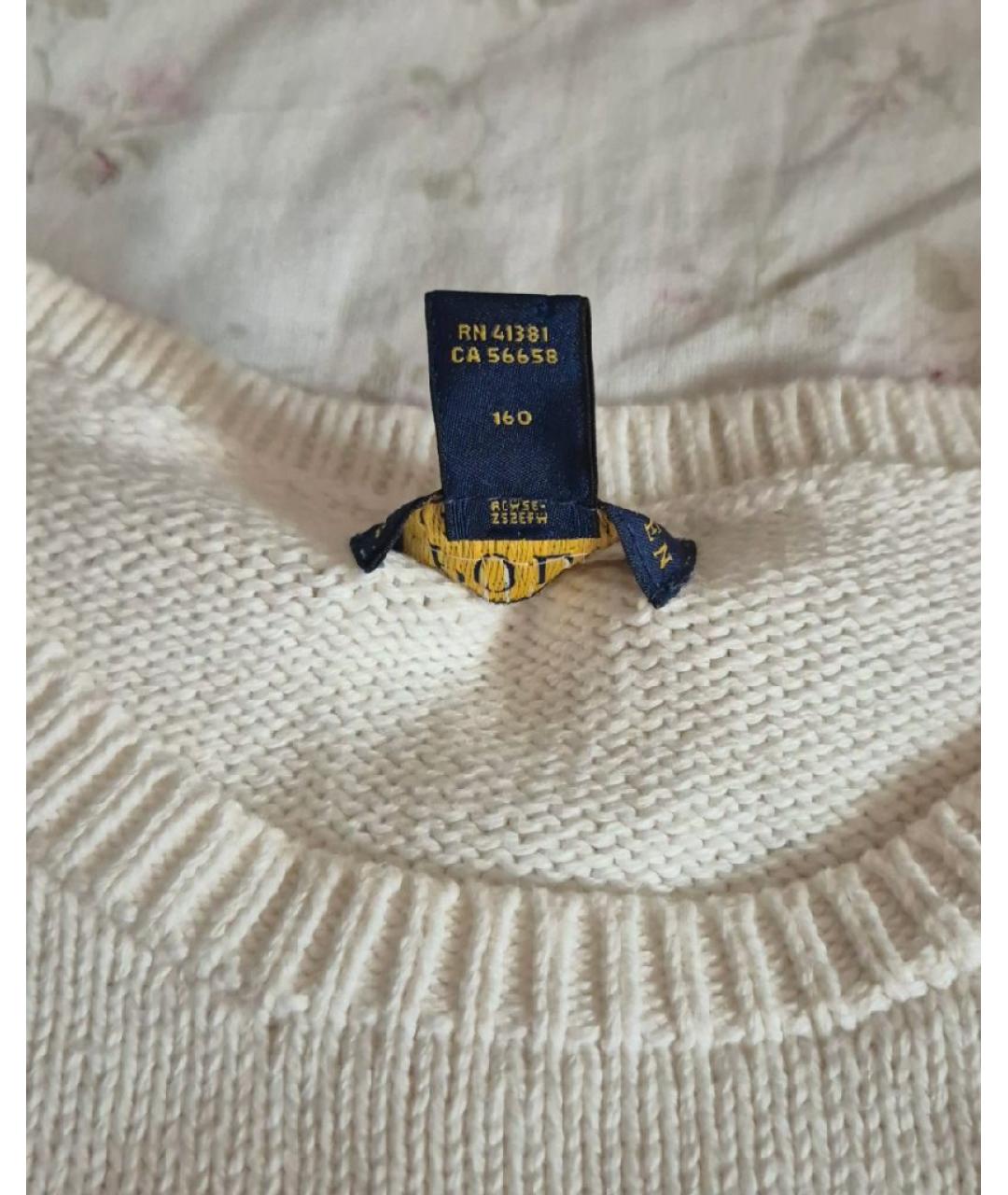 POLO RALPH LAUREN Белый хлопковый джемпер / свитер, фото 5