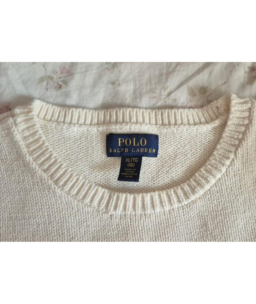 POLO RALPH LAUREN Белый хлопковый джемпер / свитер, фото 4