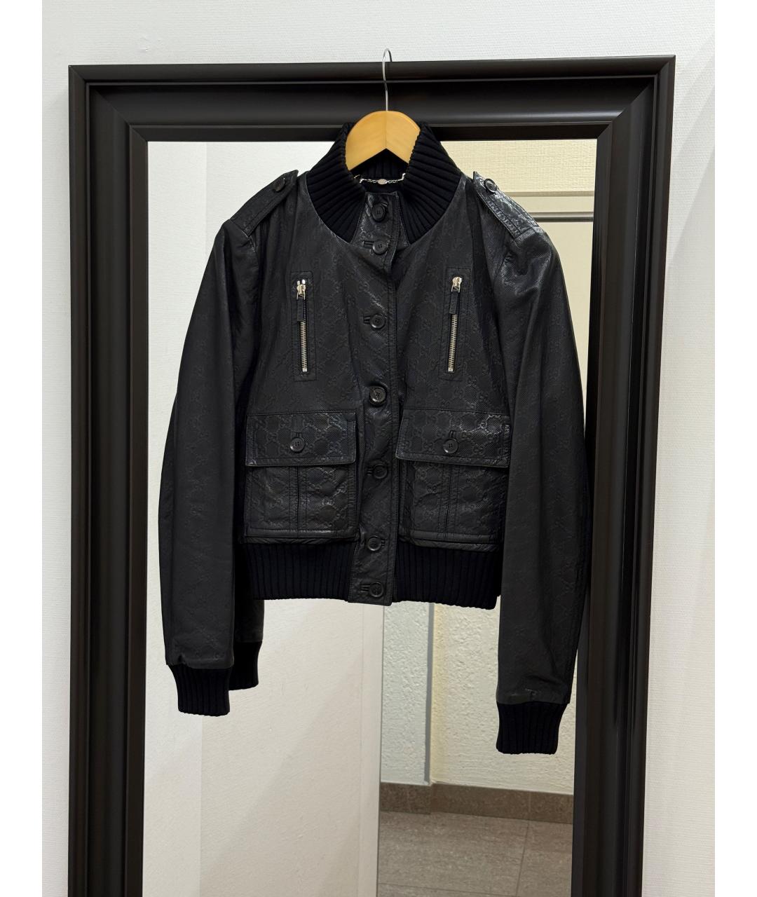 GUCCI Черная кожаная куртка, фото 8