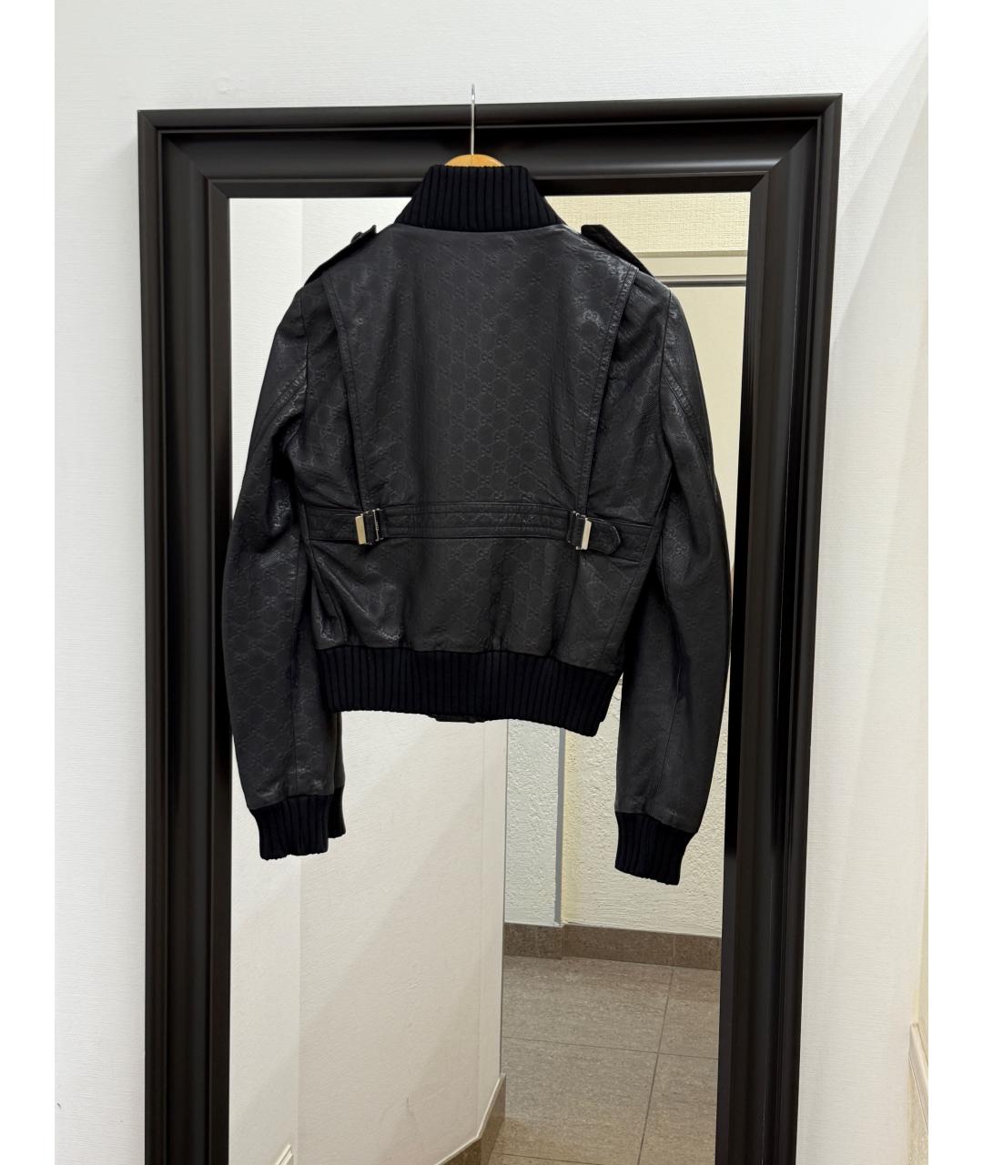 GUCCI Черная кожаная куртка, фото 2