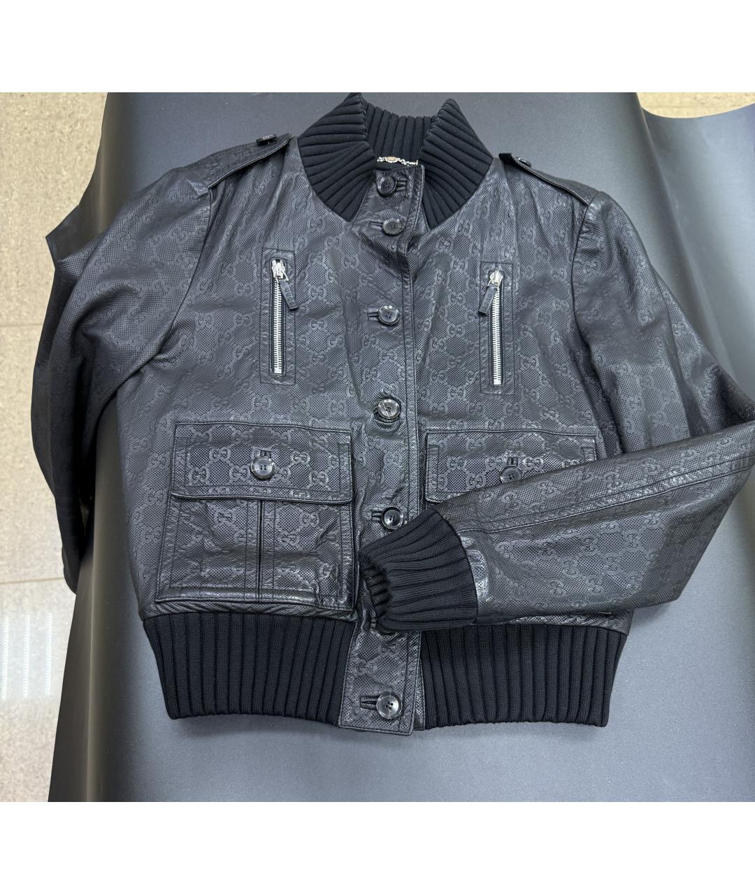 GUCCI Черная кожаная куртка, фото 5