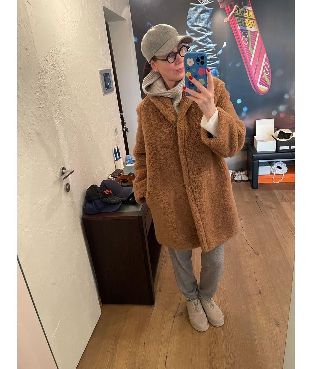 'S MAX MARA Коричневая шерстяная шуба, фото 6