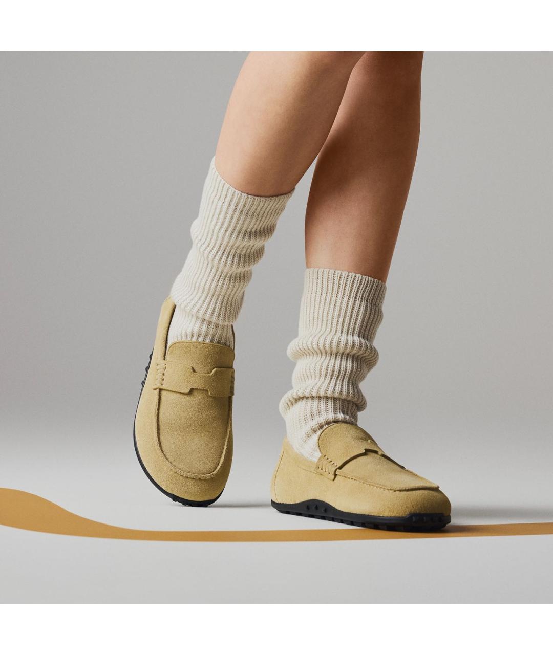 HERMES Бежевые замшевые лоферы, фото 7