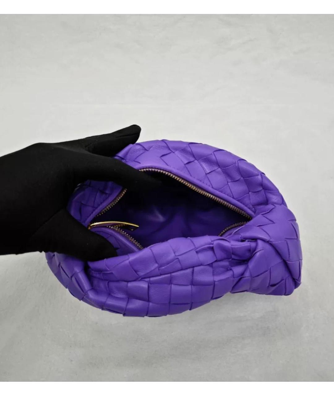 BOTTEGA VENETA Фиолетовая кожаная сумка с короткими ручками, фото 4