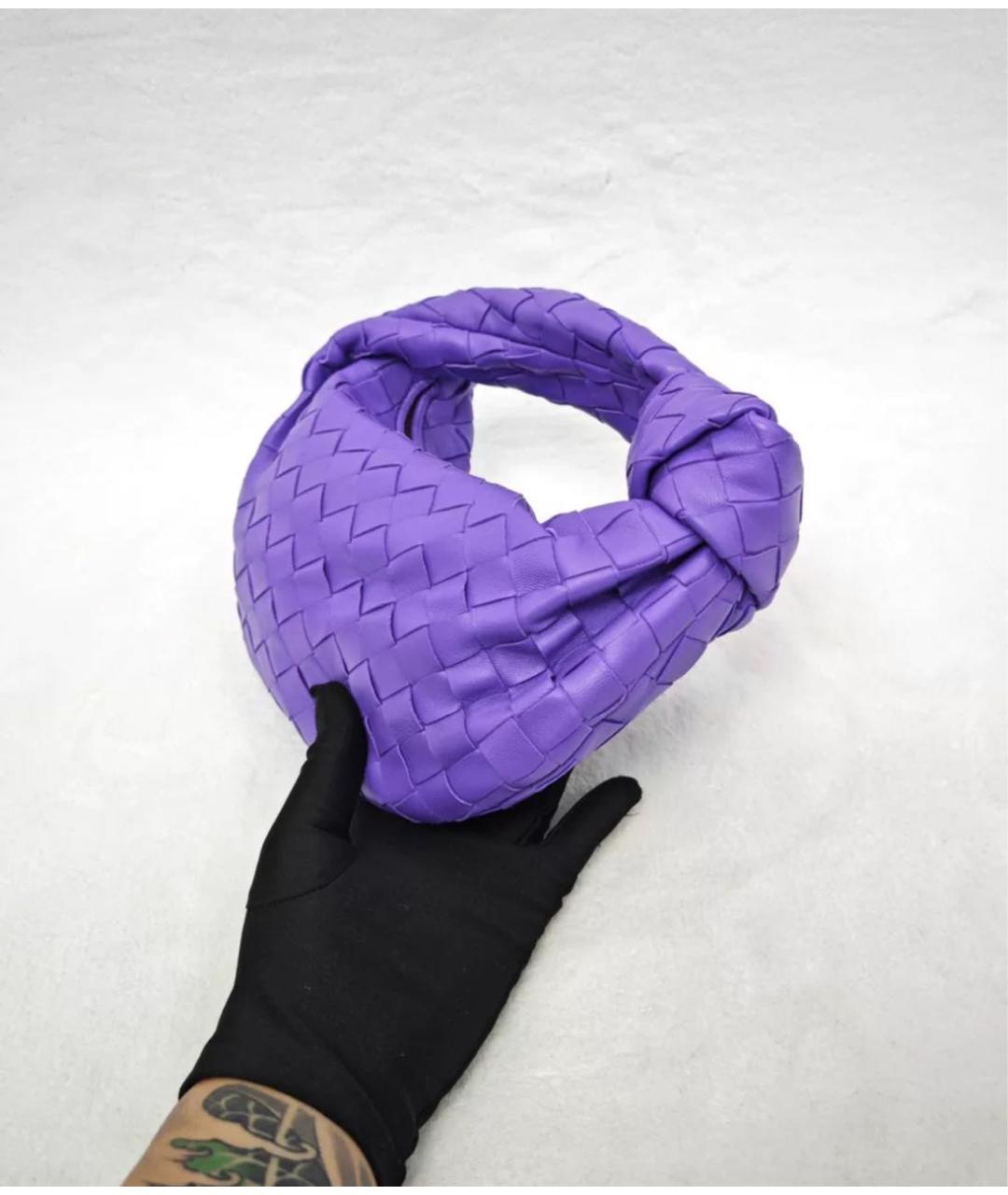 BOTTEGA VENETA Фиолетовая кожаная сумка с короткими ручками, фото 3