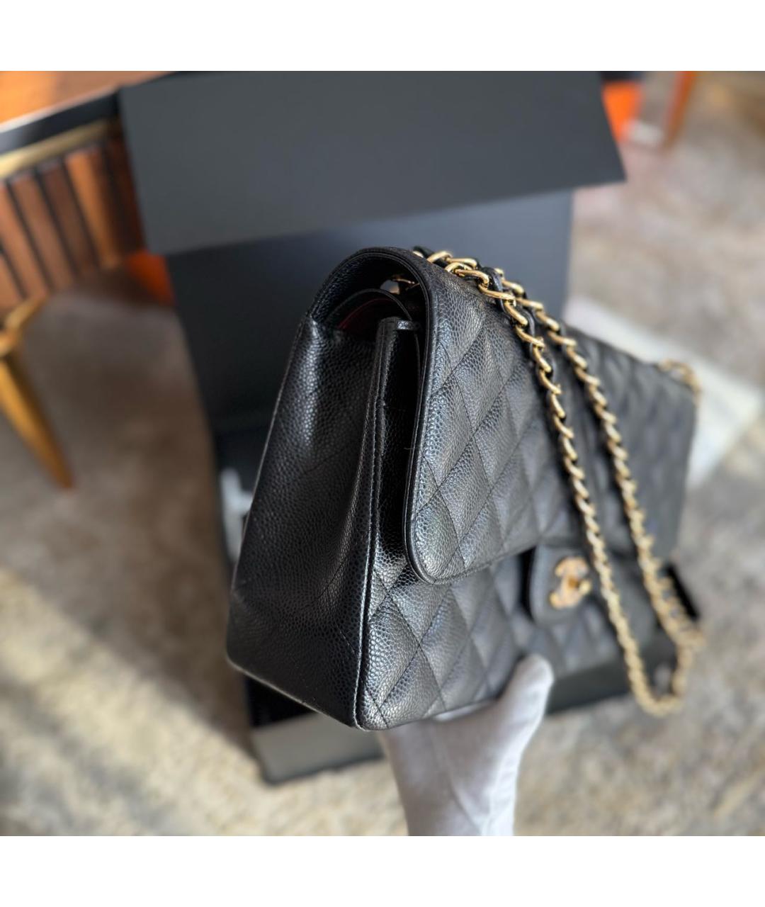 CHANEL Черная кожаная сумка через плечо, фото 8