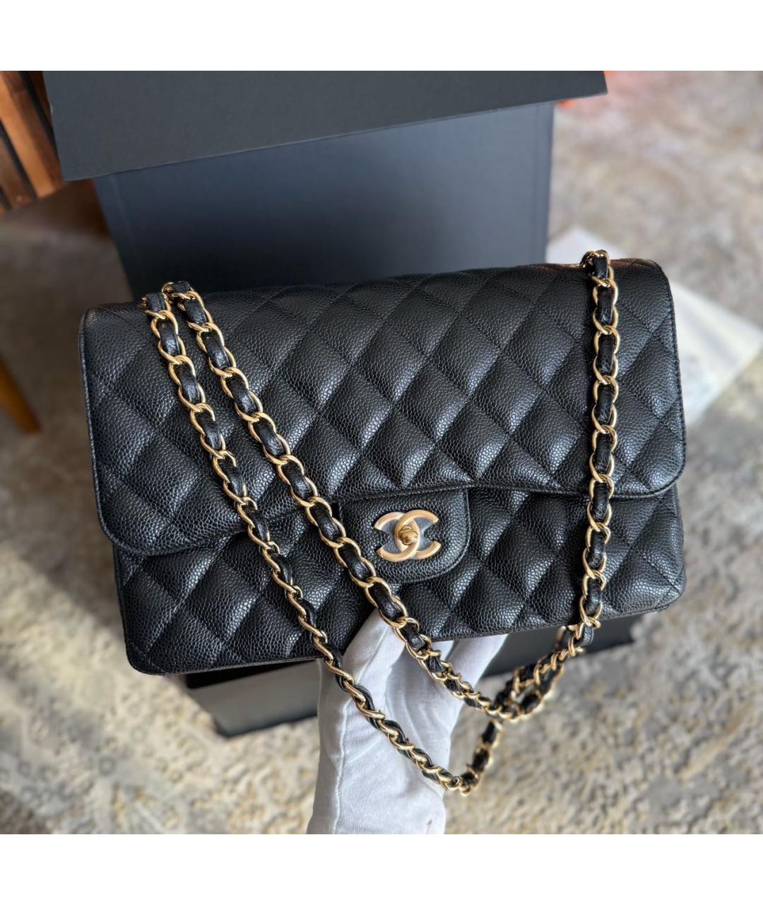 CHANEL Черная кожаная сумка через плечо, фото 3