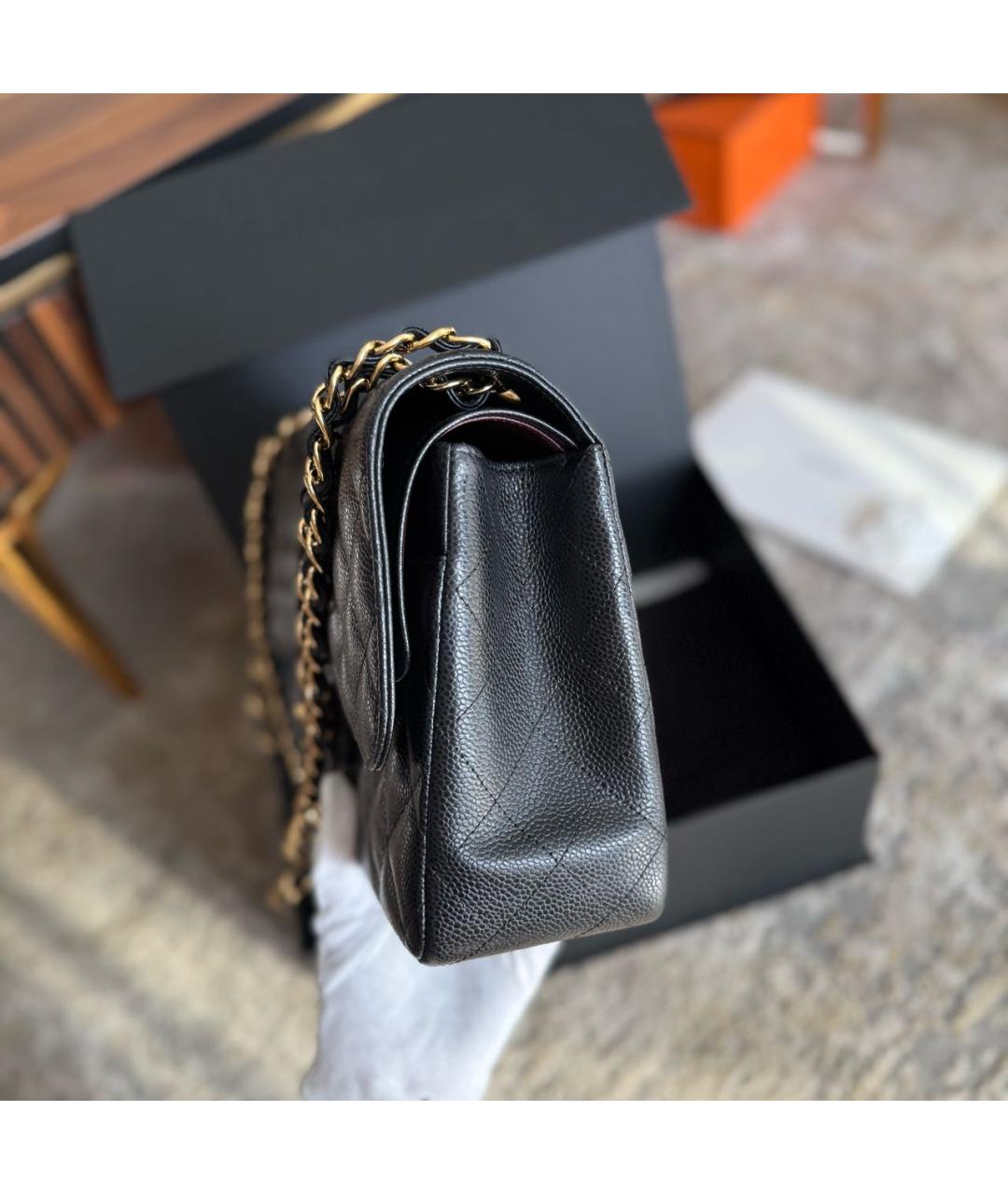 CHANEL Черная кожаная сумка через плечо, фото 7