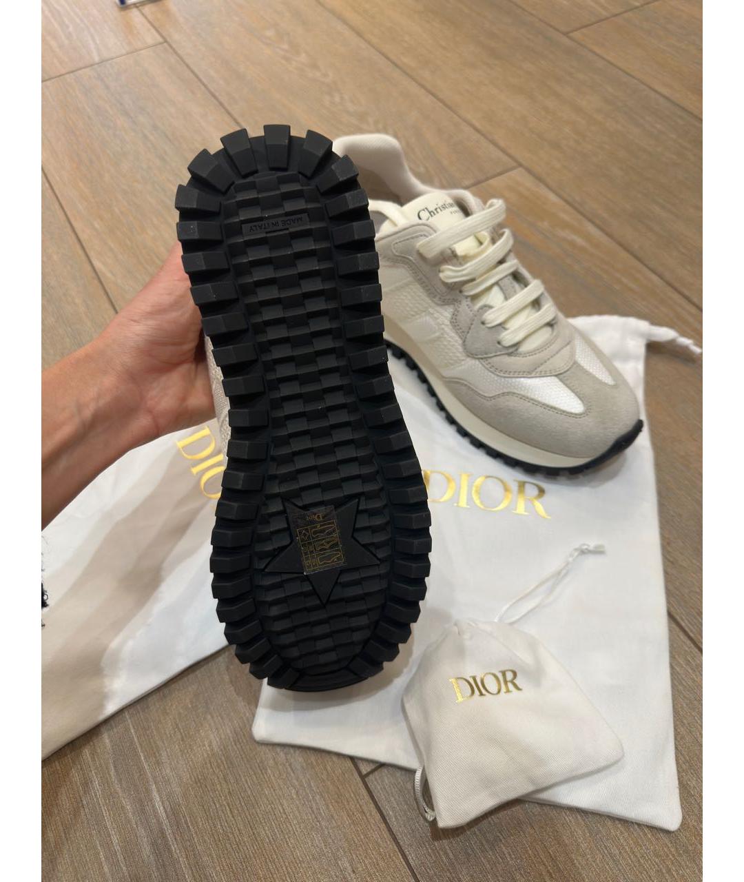 CHRISTIAN DIOR Белые текстильные кроссовки, фото 4