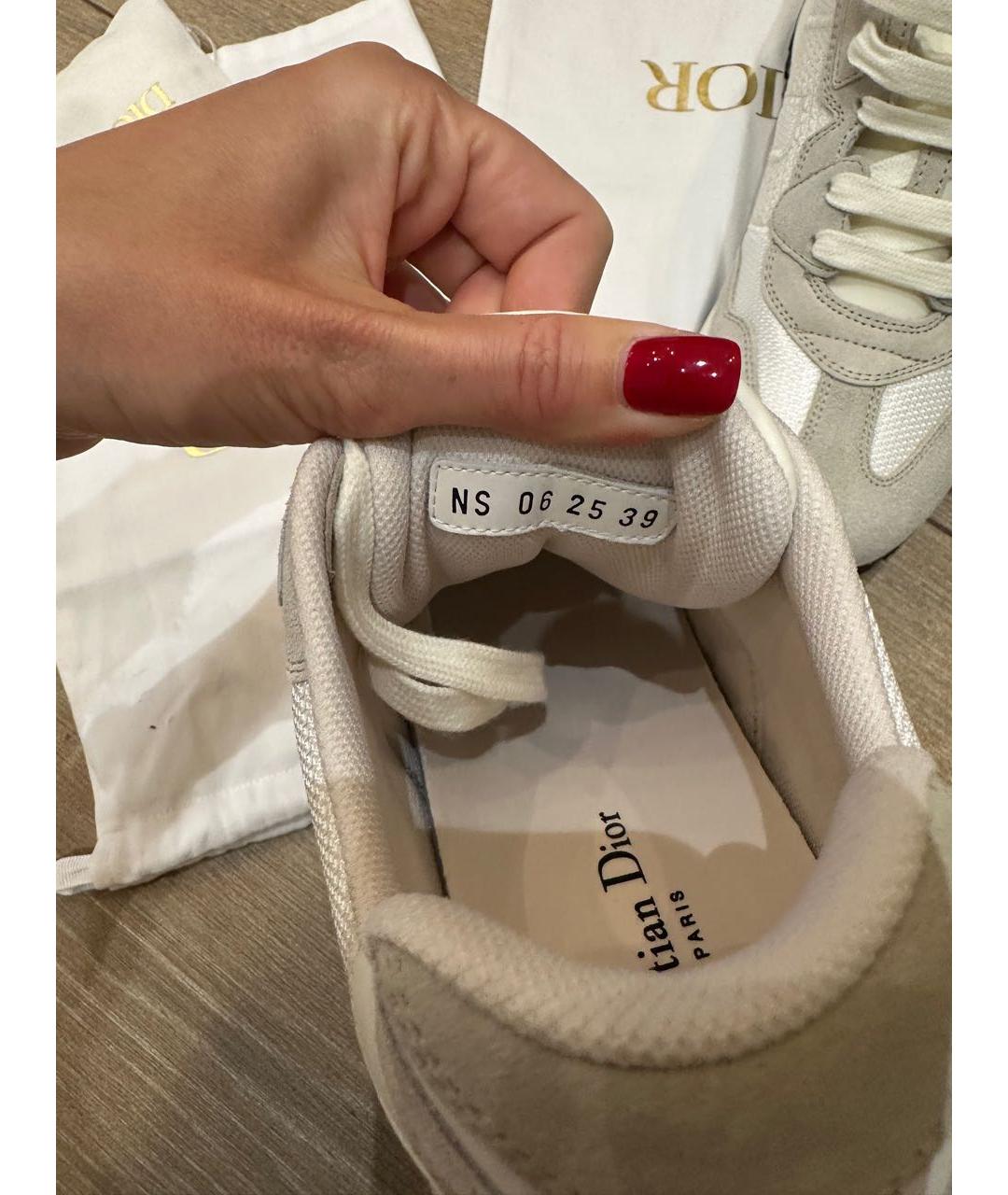 CHRISTIAN DIOR Белые текстильные кроссовки, фото 3