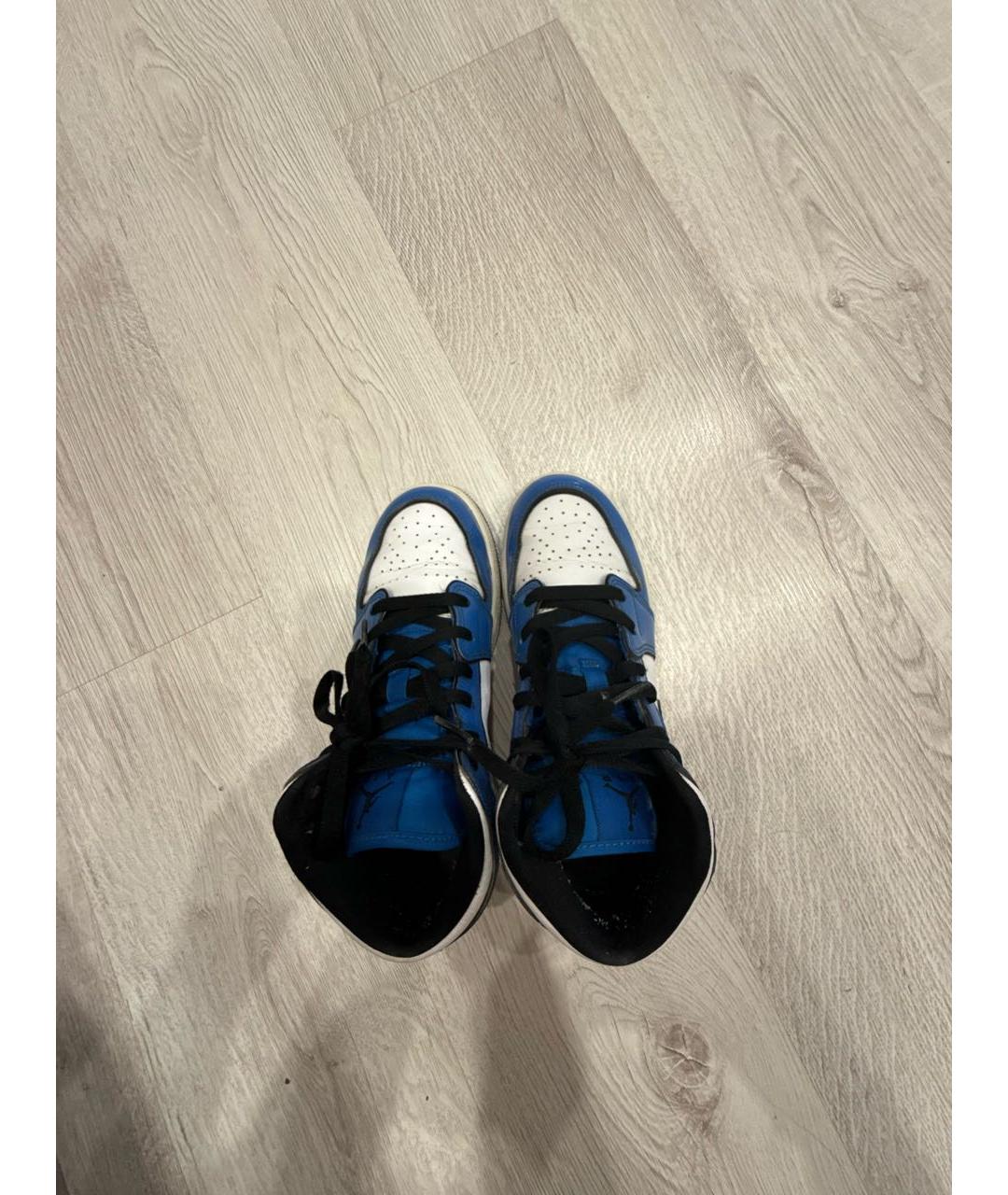 JORDAN Голубые кроссовки из лакированной кожи, фото 3