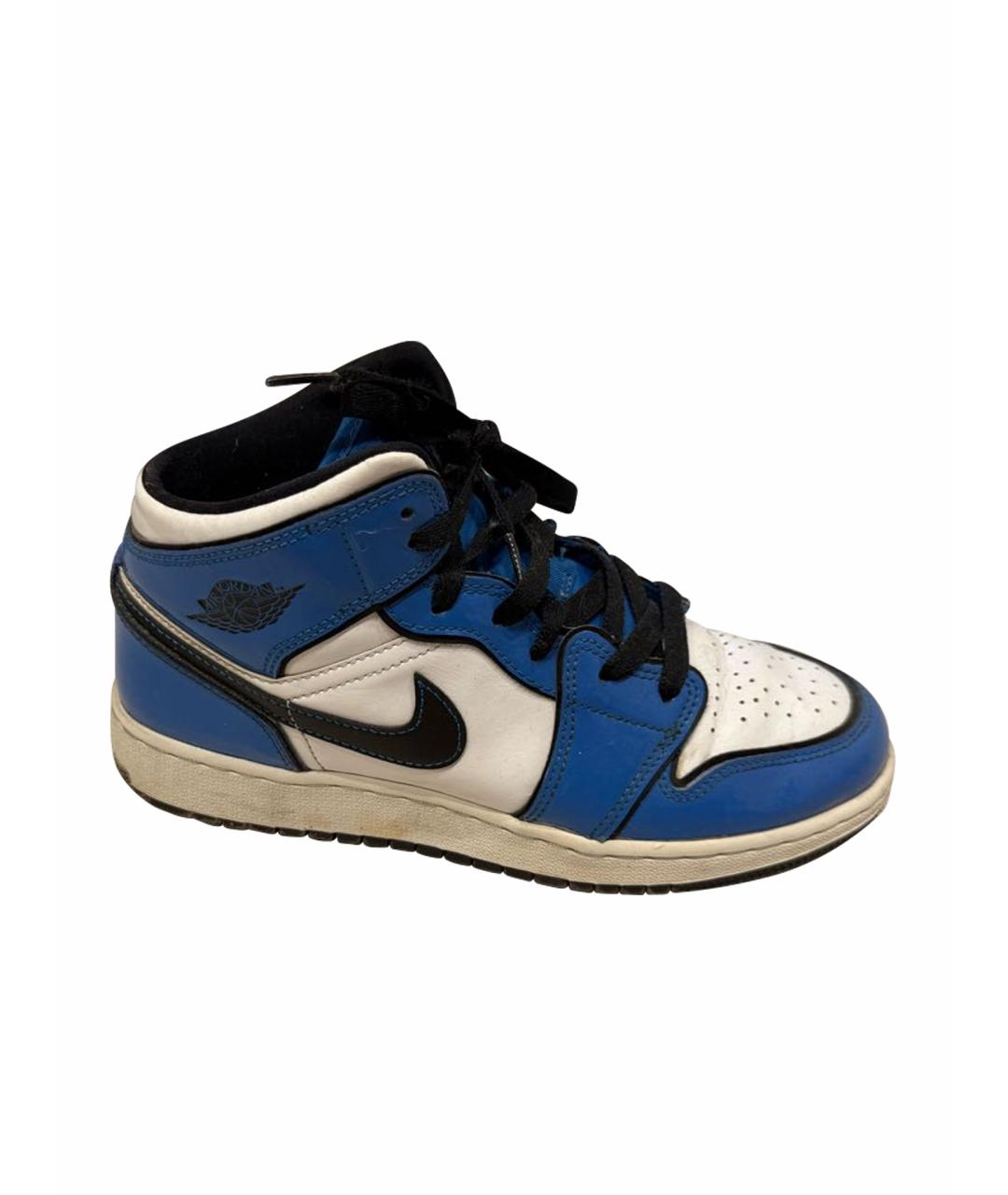 JORDAN Голубые кроссовки из лакированной кожи, фото 5