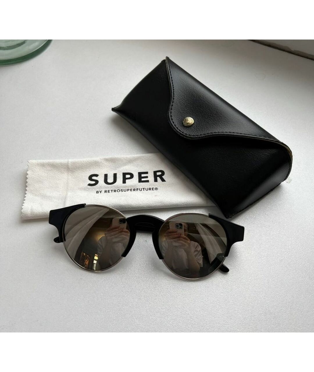 RETROSUPERFUTURE Черные пластиковые солнцезащитные очки, фото 9