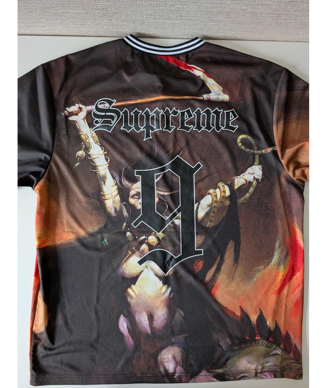 SUPREME Черная синтетическая футболка, фото 3
