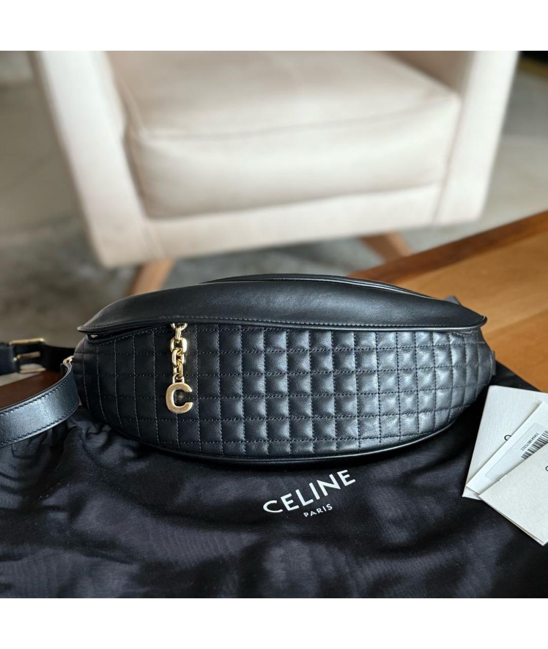 CELINE Черная кожаная поясная сумка, фото 2