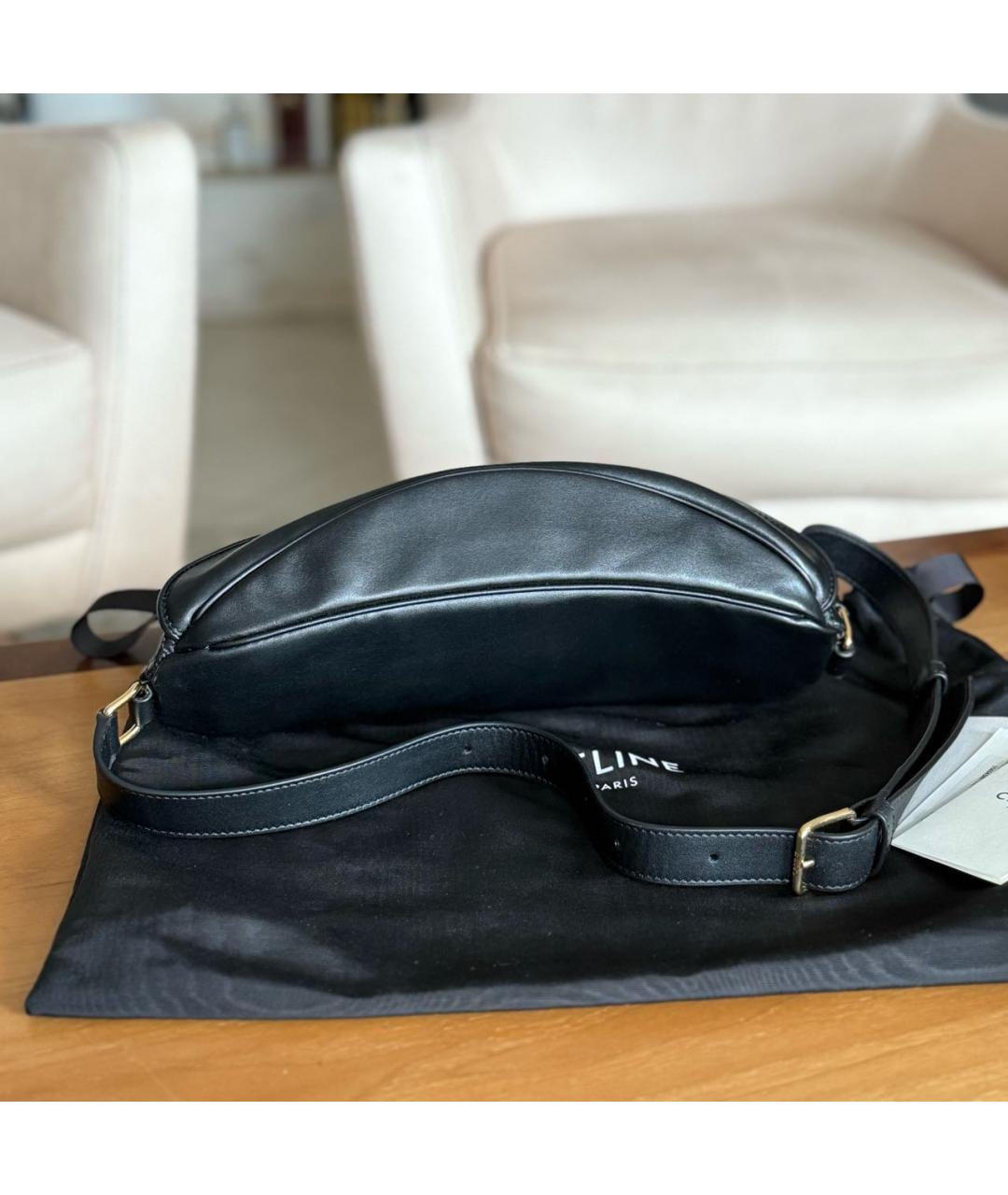 CELINE Черная кожаная поясная сумка, фото 3