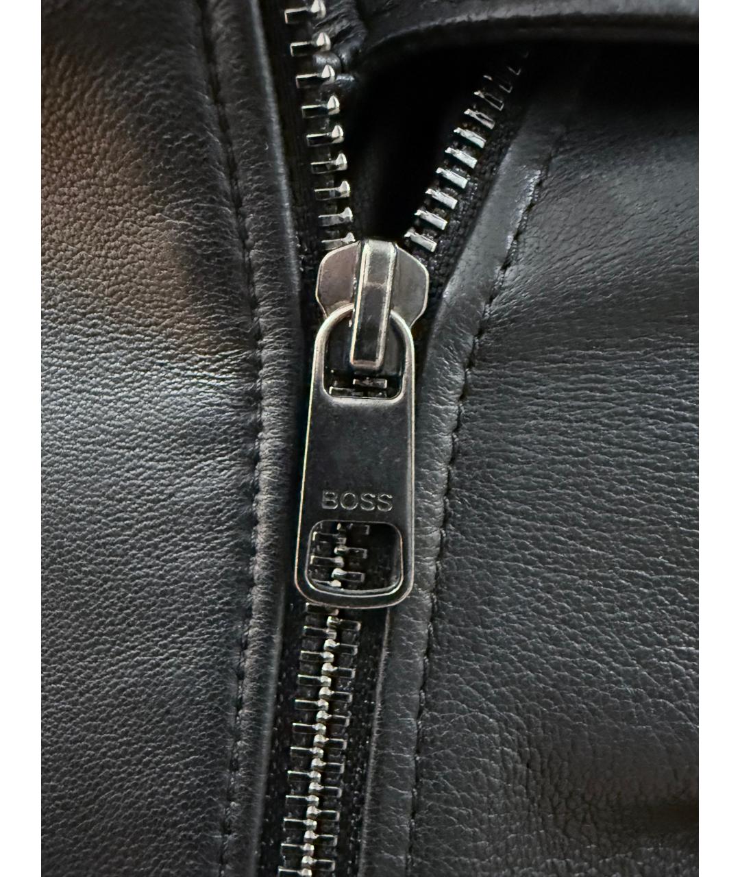 HUGO BOSS Черная кожаная куртка, фото 4