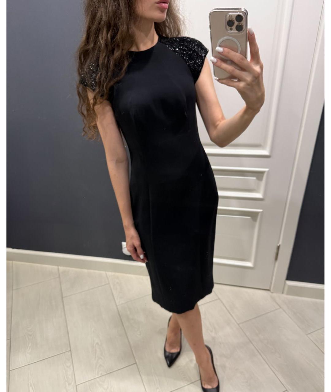 RALPH LAUREN Черное шелковое коктейльное платье, фото 2