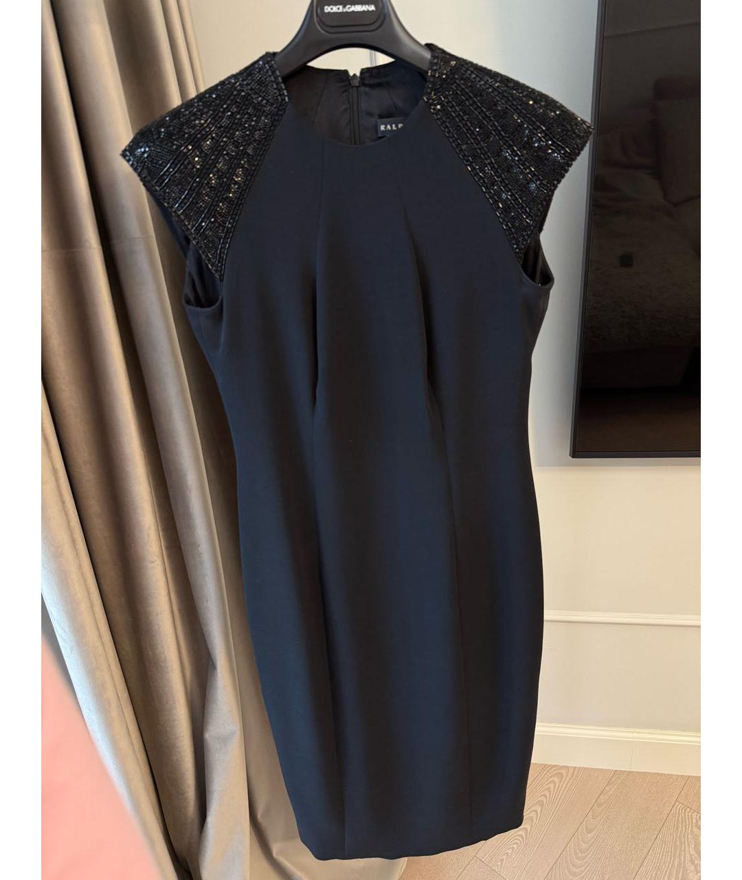 RALPH LAUREN Черное шелковое коктейльное платье, фото 3