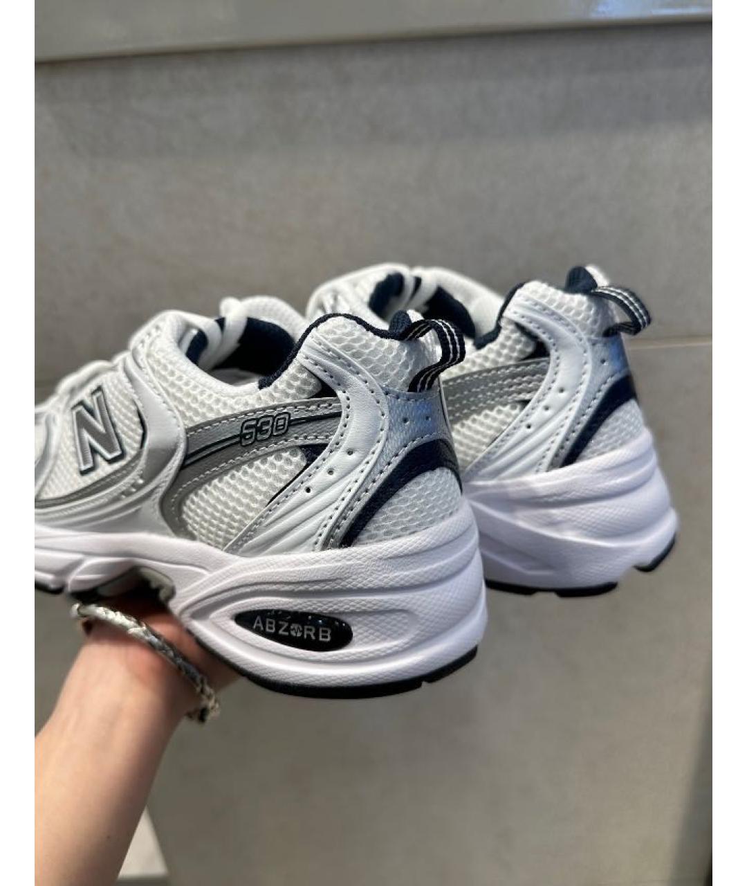 NEW BALANCE Белые текстильные кроссовки, фото 4