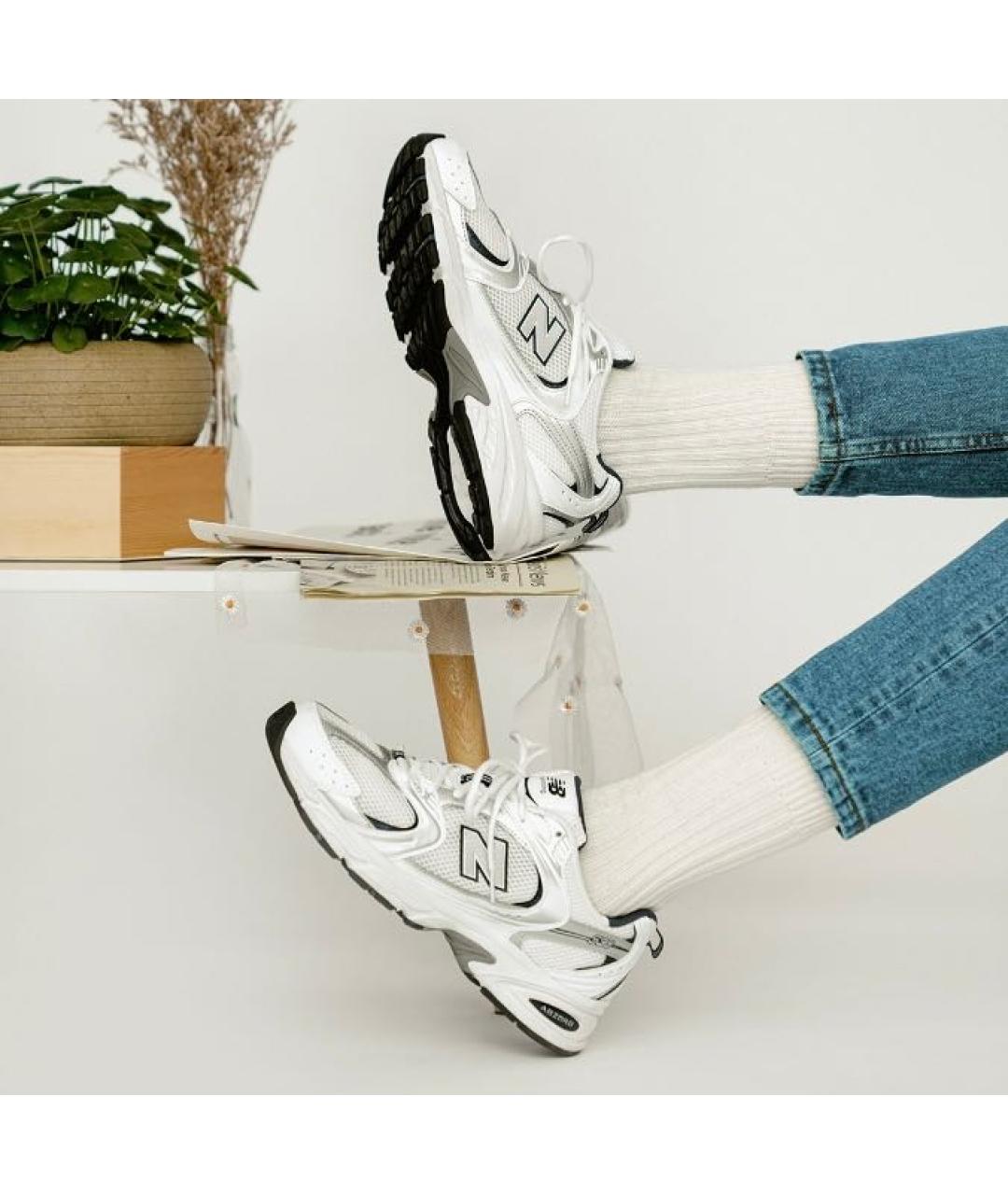 NEW BALANCE Белые текстильные кроссовки, фото 6