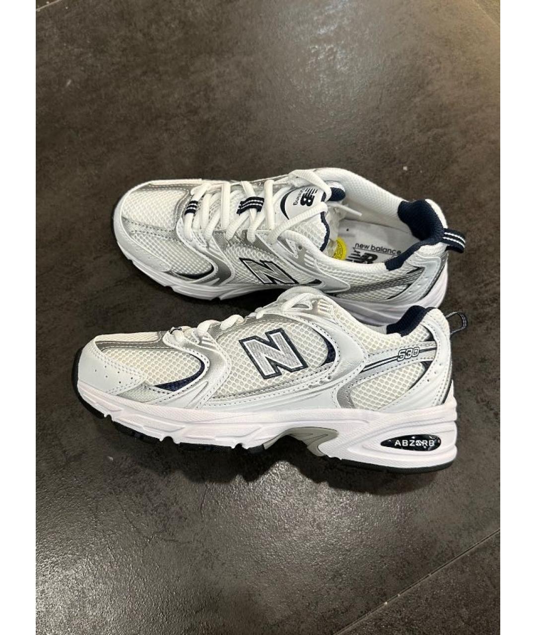 NEW BALANCE Белые текстильные кроссовки, фото 3