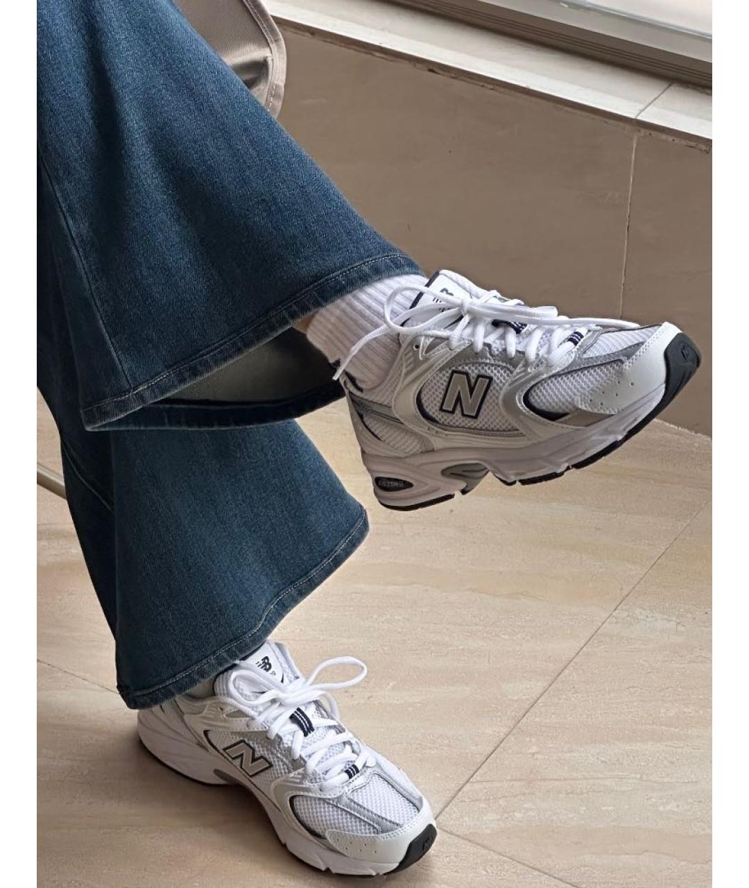 NEW BALANCE Белые текстильные кроссовки, фото 5