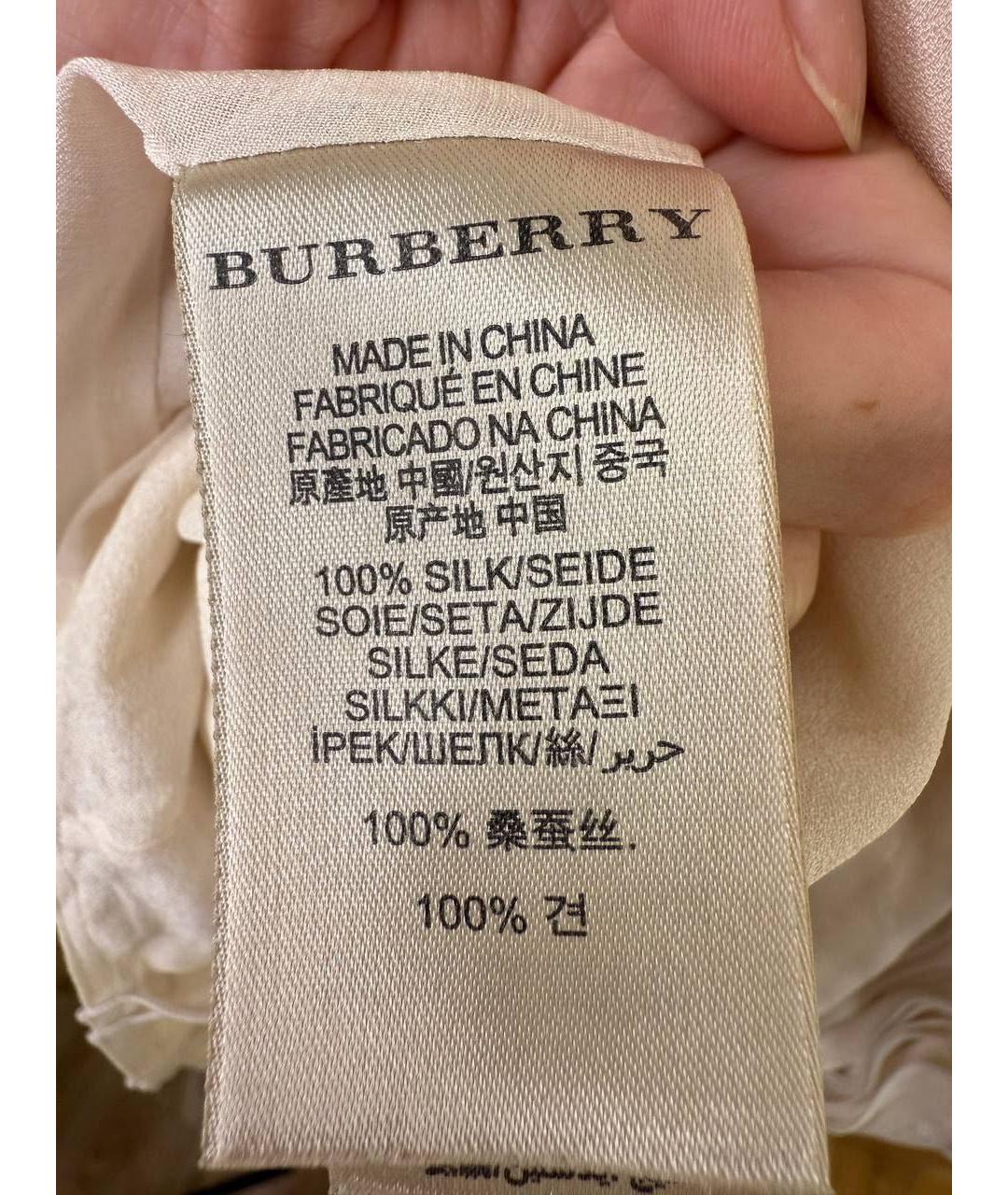 BURBERRY Бежевая шелковая блузы, фото 3