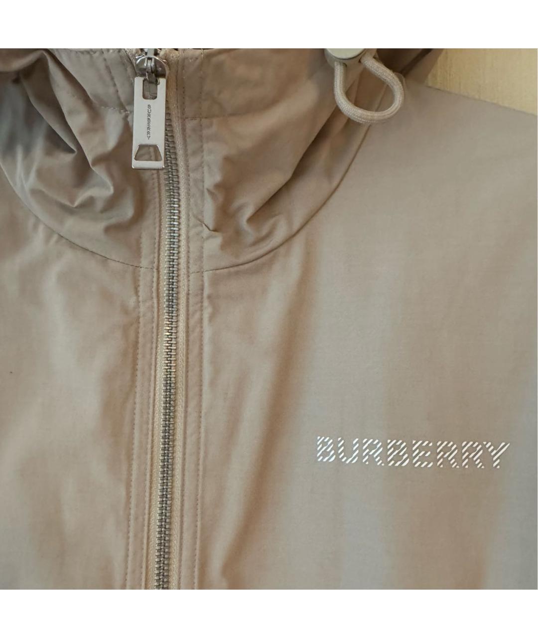 BURBERRY Бежевый полиэстеровый тренч/плащ, фото 6