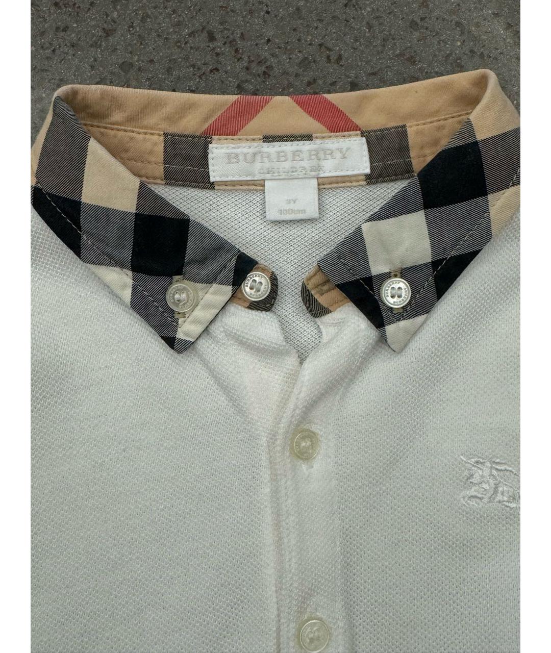 BURBERRY KIDS Белая хлопковая детская футболка, фото 3