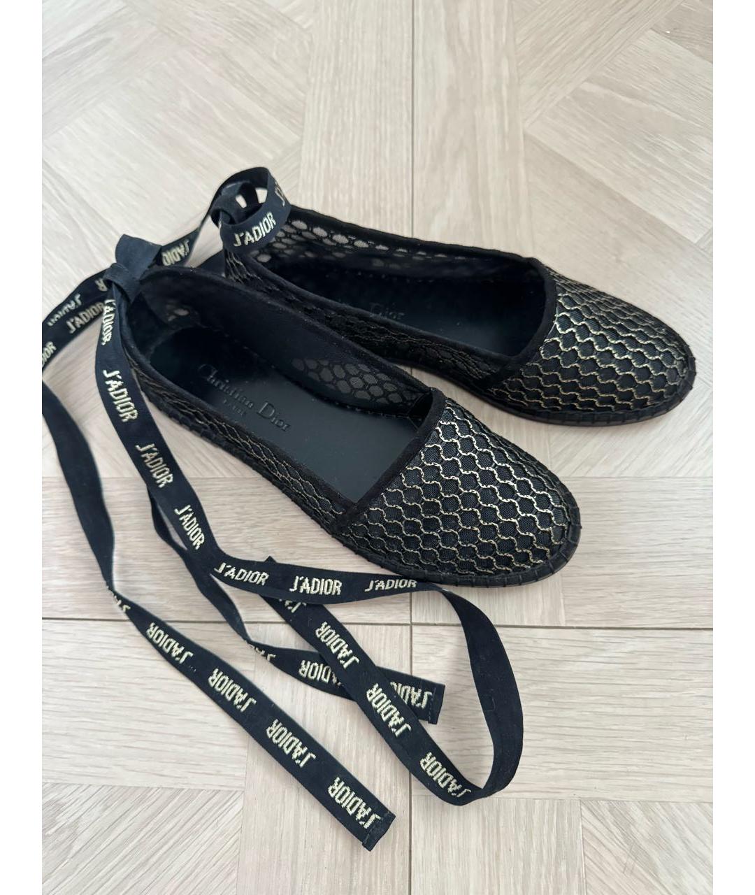 CHRISTIAN DIOR Черные текстильные эспадрильи, фото 5