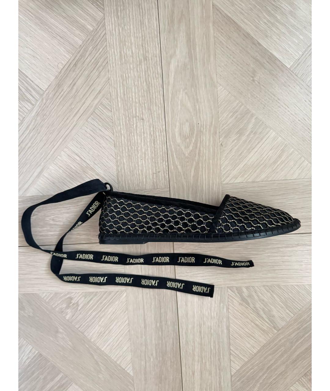CHRISTIAN DIOR Черные текстильные эспадрильи, фото 6