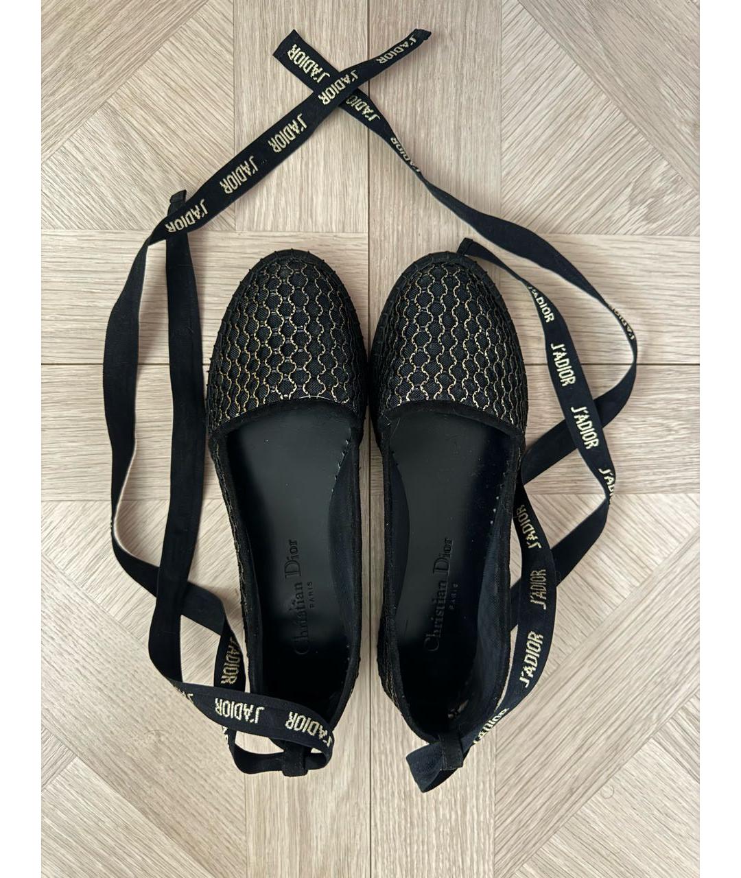 CHRISTIAN DIOR Черные текстильные эспадрильи, фото 3