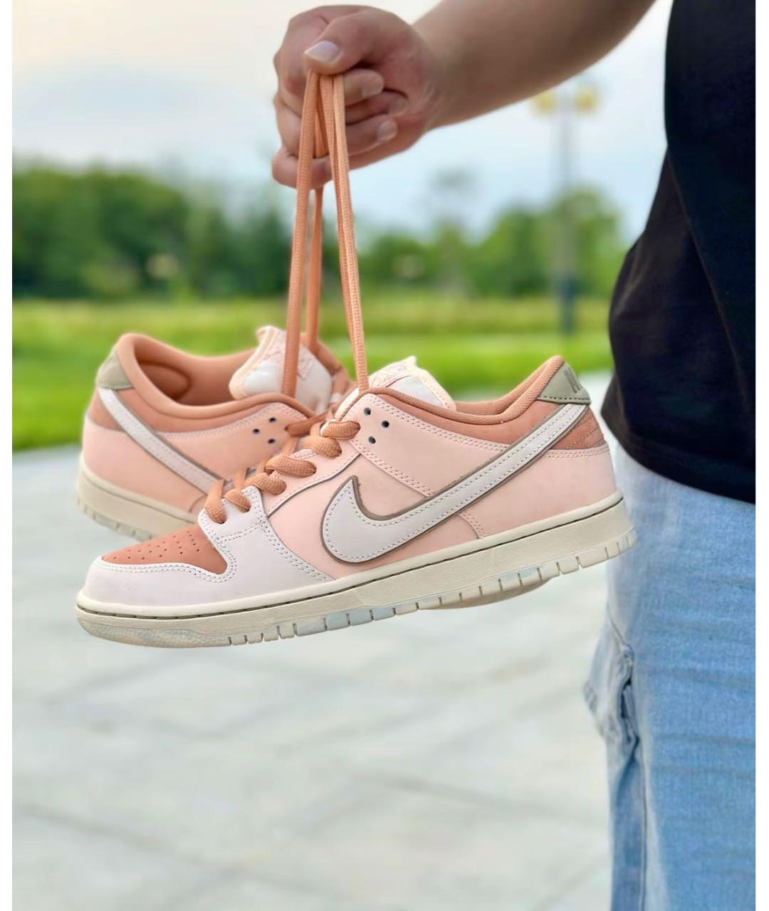 NIKE Розовые замшевые низкие кроссовки / кеды, фото 2