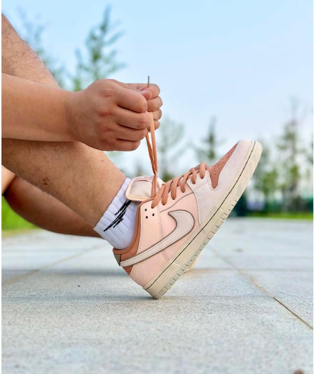 NIKE Розовые замшевые низкие кроссовки / кеды, фото 4