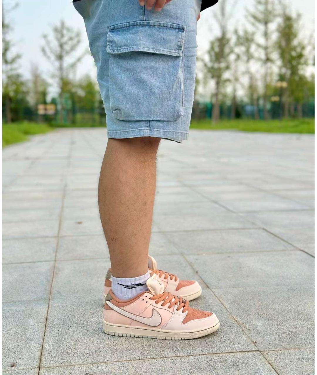 NIKE Розовые замшевые низкие кроссовки / кеды, фото 5