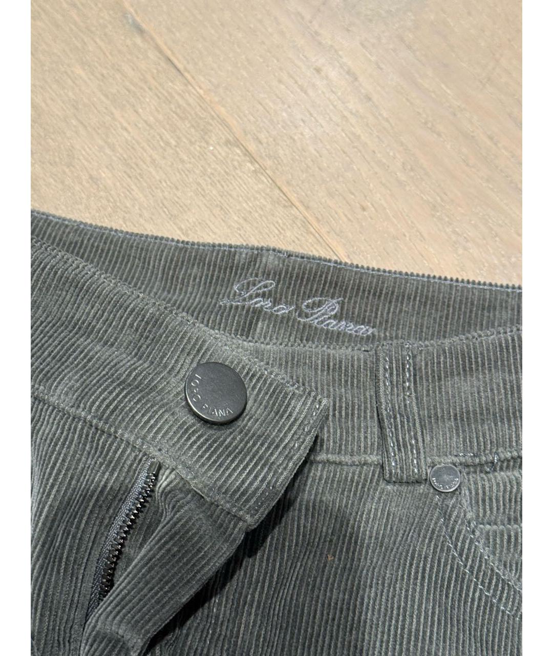 LORO PIANA Хаки бархатные брюки узкие, фото 4