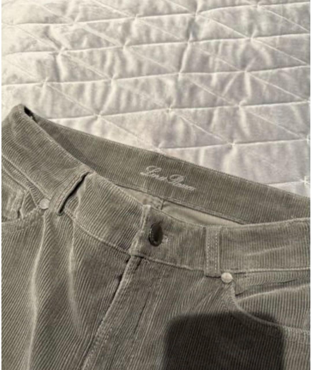 LORO PIANA Хаки бархатные брюки узкие, фото 7