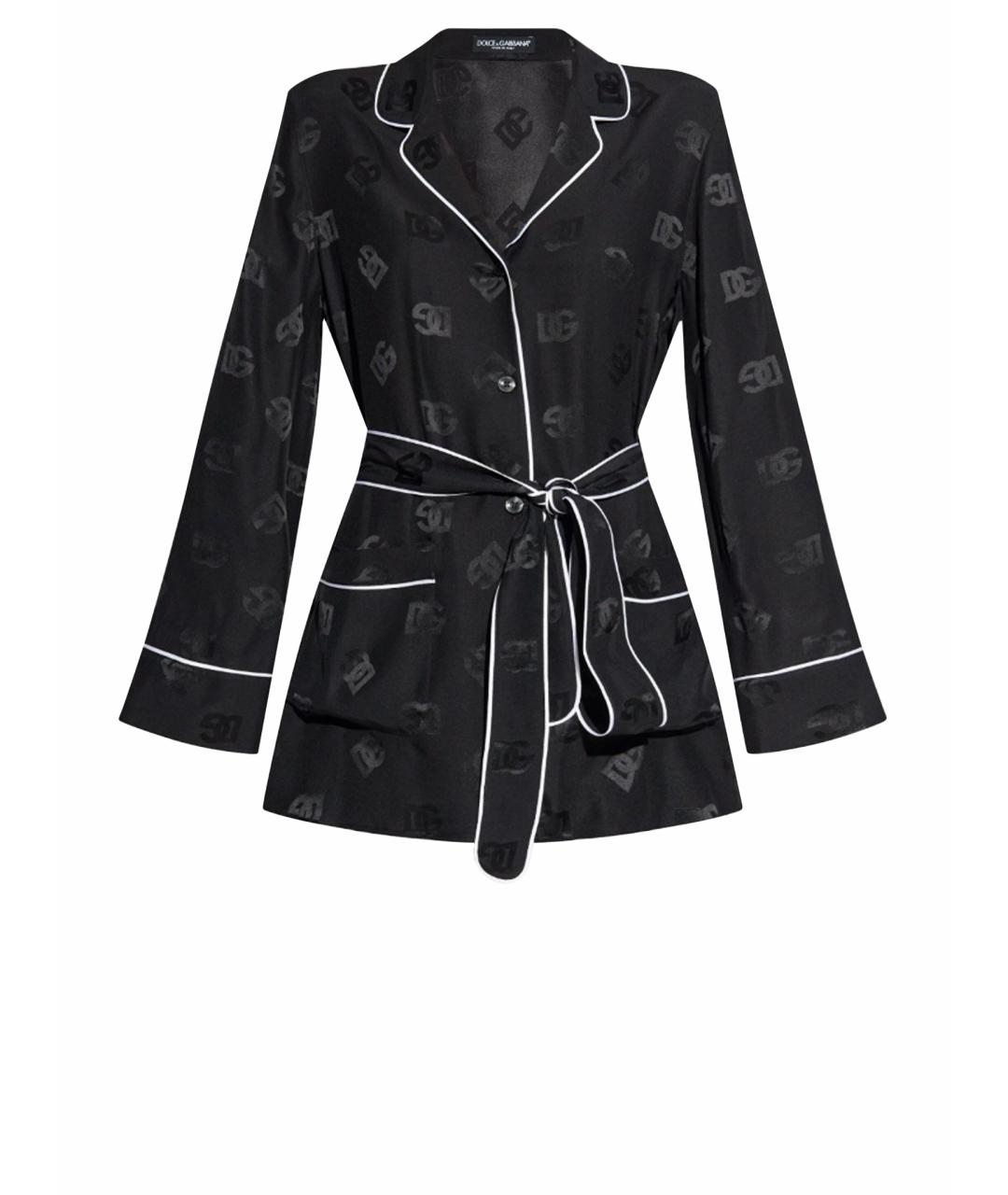 DOLCE&GABBANA Черный шелковый костюм с брюками, фото 1