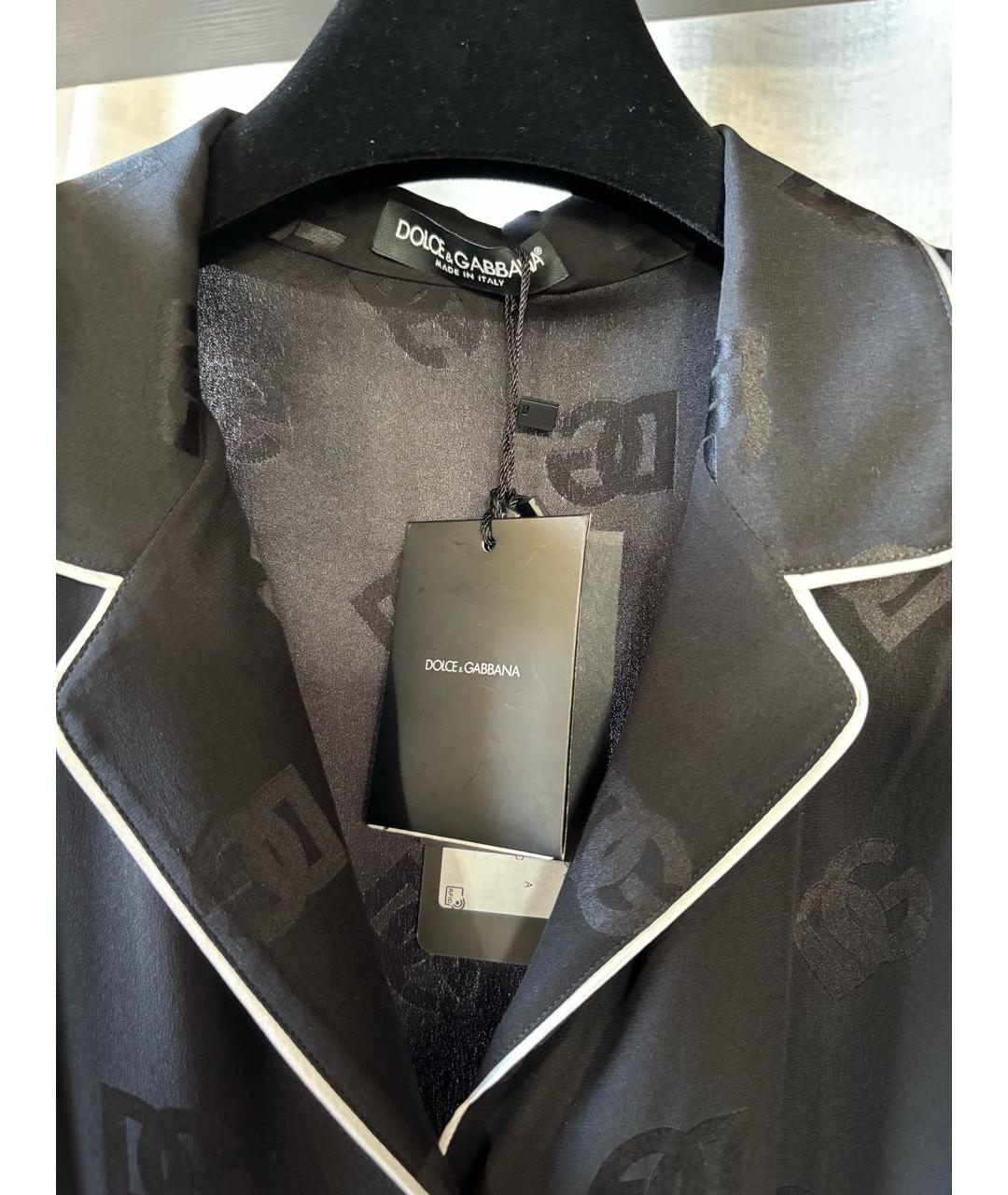 DOLCE&GABBANA Черный шелковый костюм с брюками, фото 3