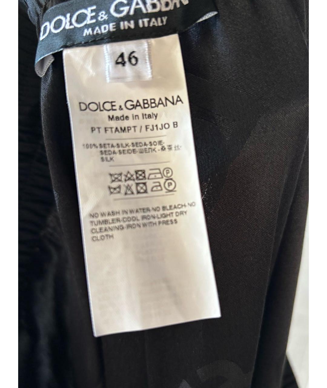 DOLCE&GABBANA Черный шелковый костюм с брюками, фото 5