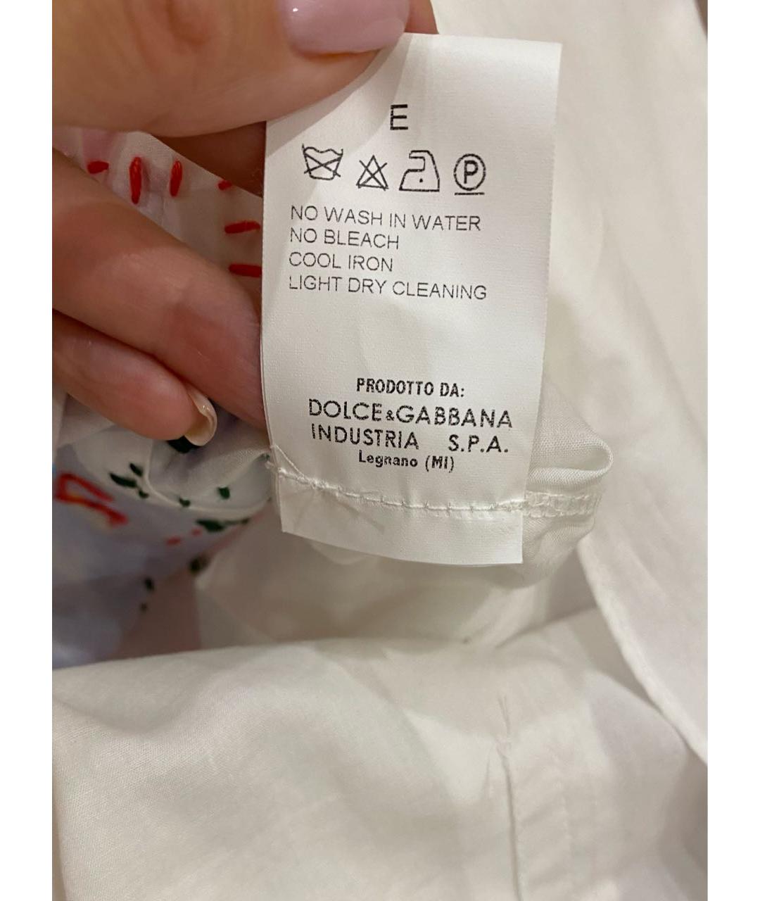 DOLCE&GABBANA Белая хлопковая рубашка, фото 8