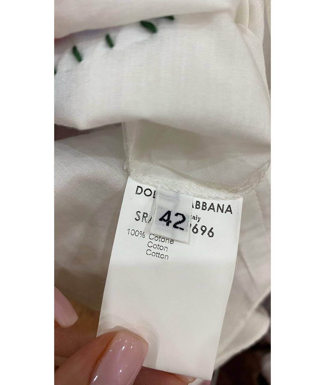 DOLCE&GABBANA Белая хлопковая рубашка, фото 5