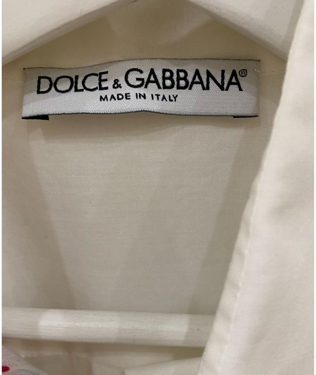 DOLCE&GABBANA Белая хлопковая рубашка, фото 4