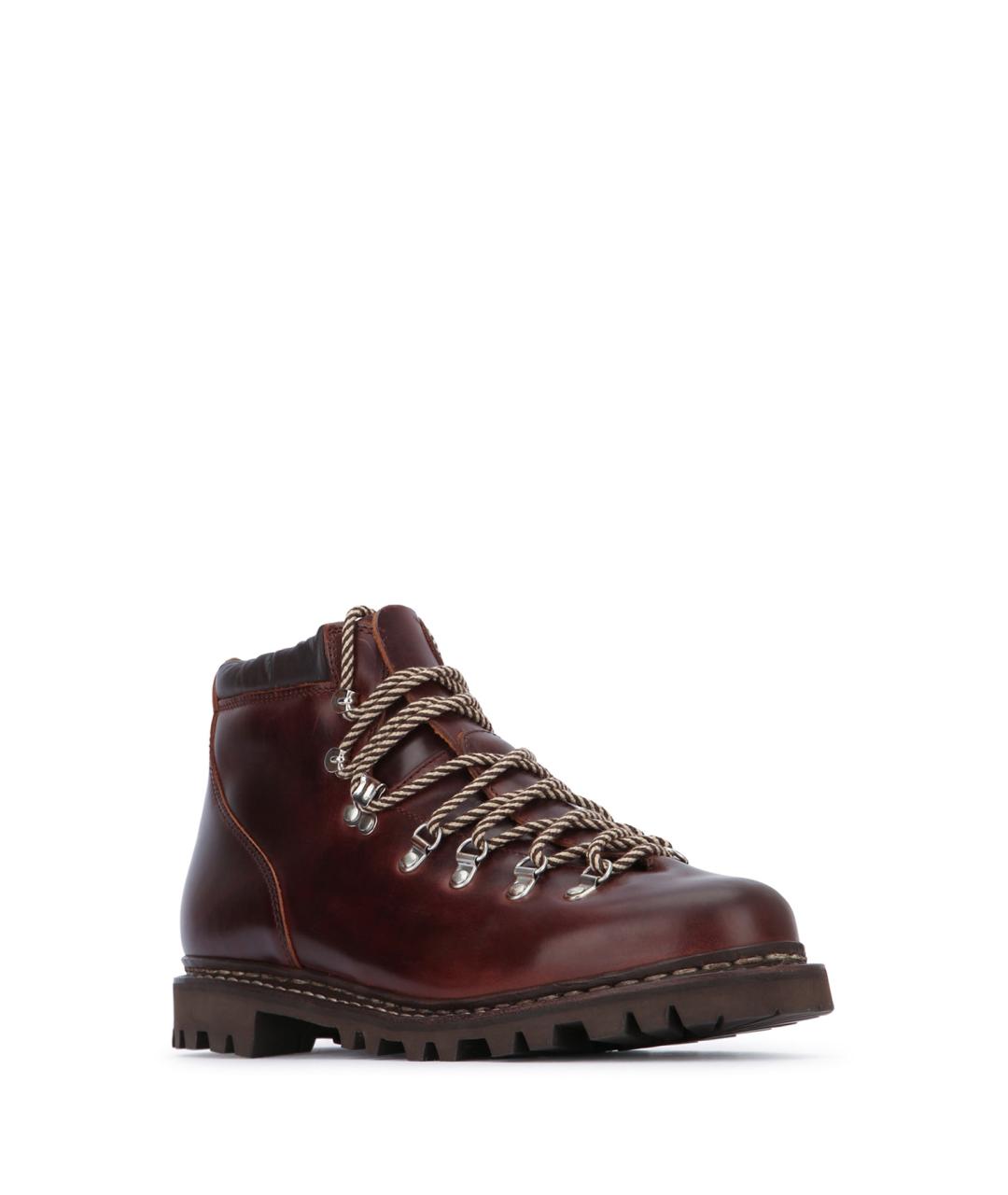 PARABOOT Бордовые кожаные высокие ботинки, фото 2
