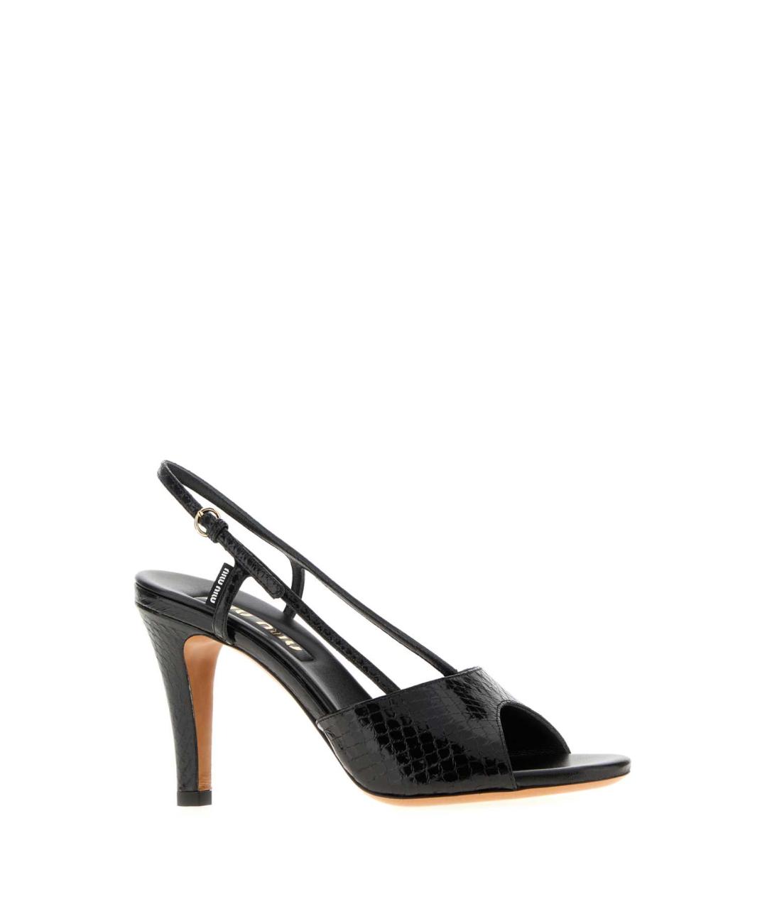 MIU MIU Черные кожаные босоножки, фото 2