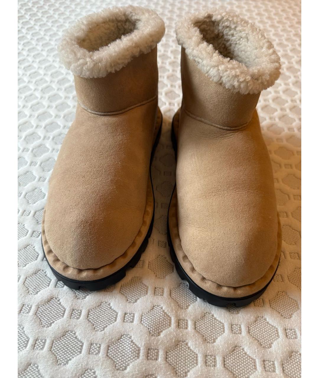 PRADA Бежевые замшевые ботинки, фото 2