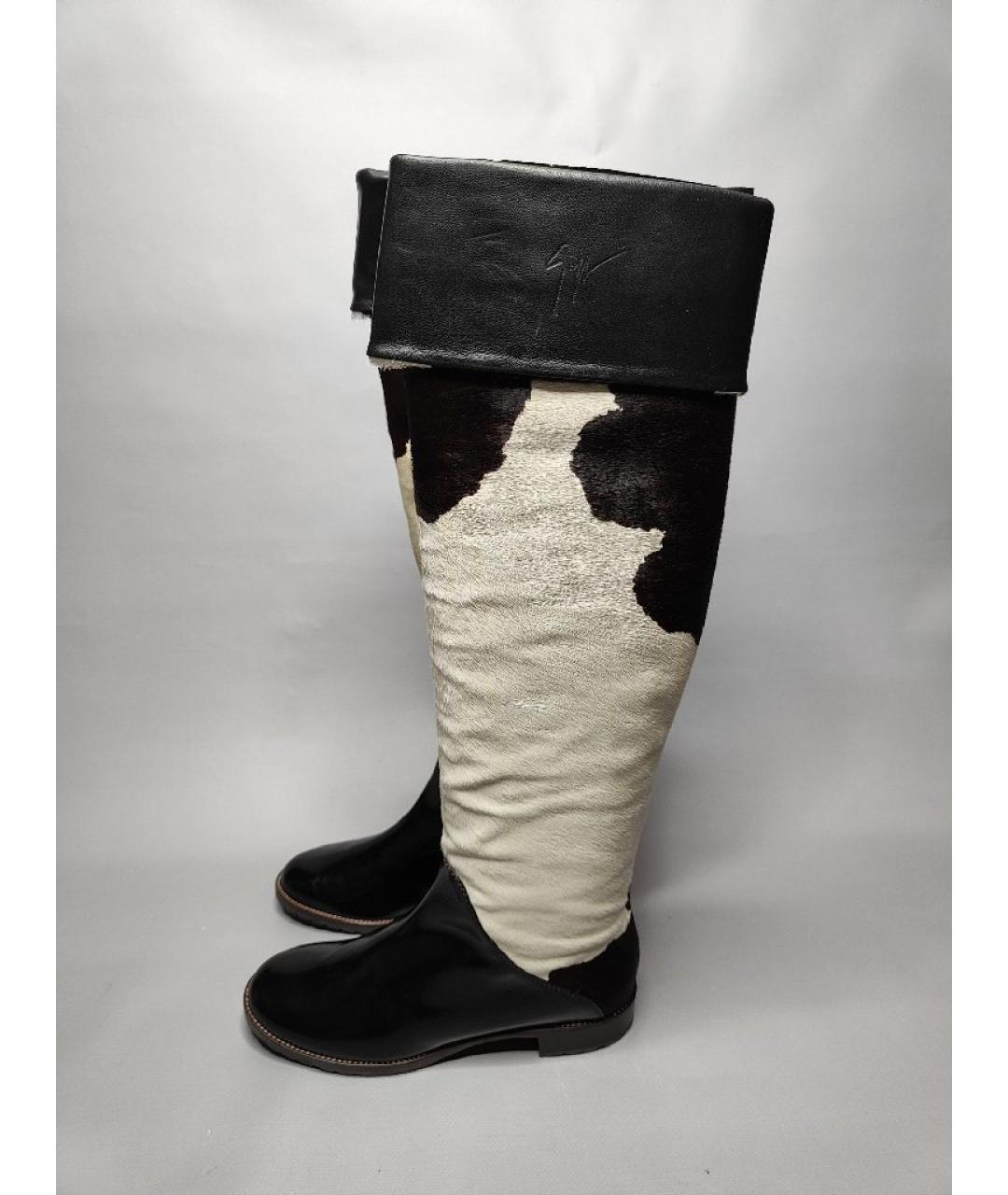 GIUSEPPE ZANOTTI DESIGN Черные кожаные сапоги, фото 5