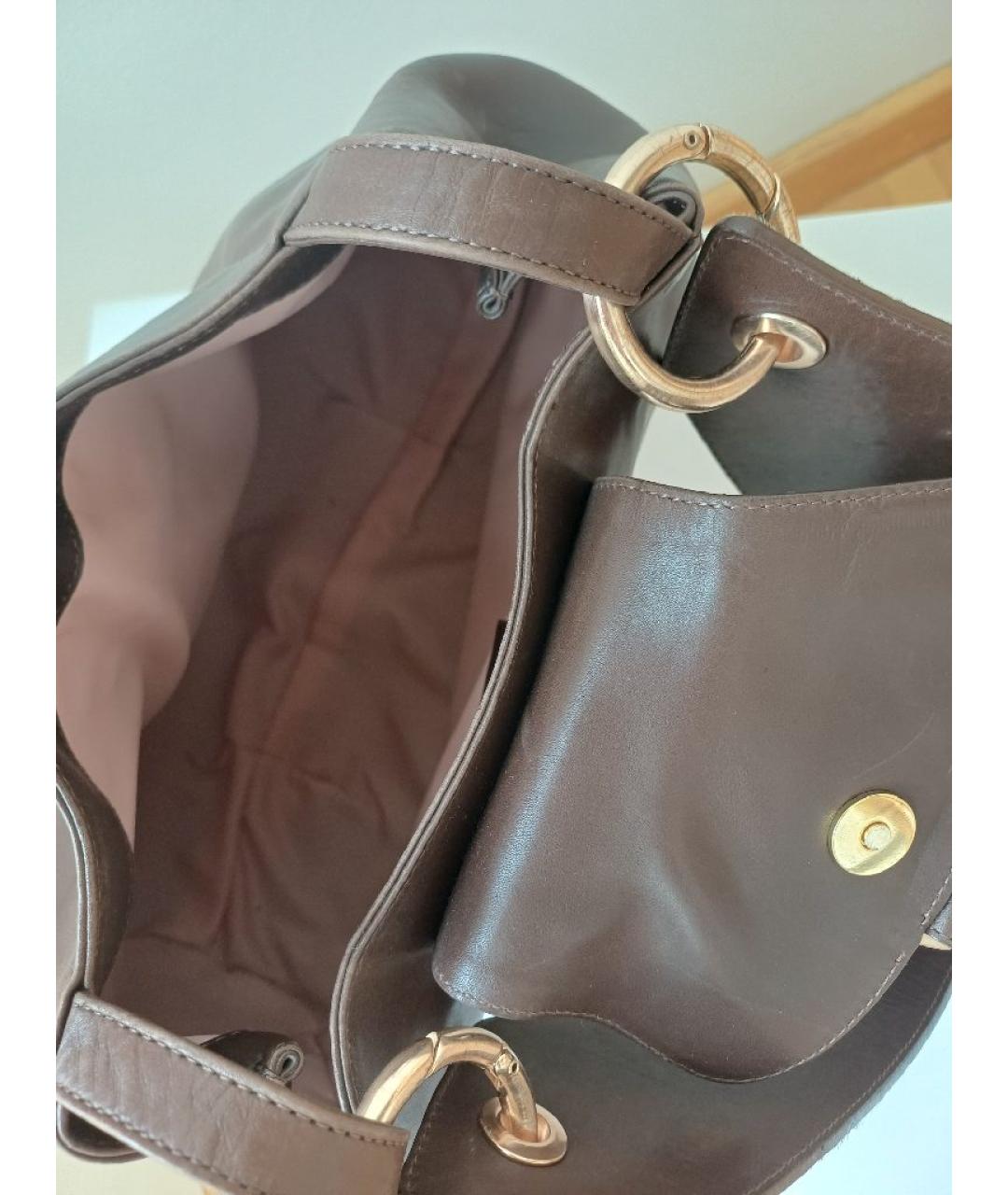 POLLINI Коричневая кожаная сумка тоут, фото 5